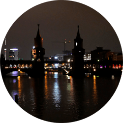 oberbaumbrucke bridge berlin travel city night germany europe